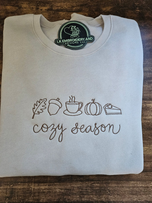 Cozy Season Embroidered Sweatshirt - Bella Canvas