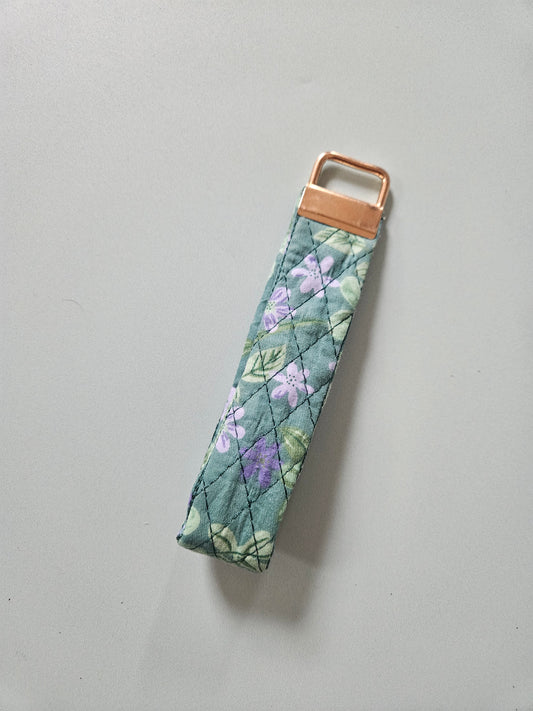 Green Floral Keyfob Wristlet