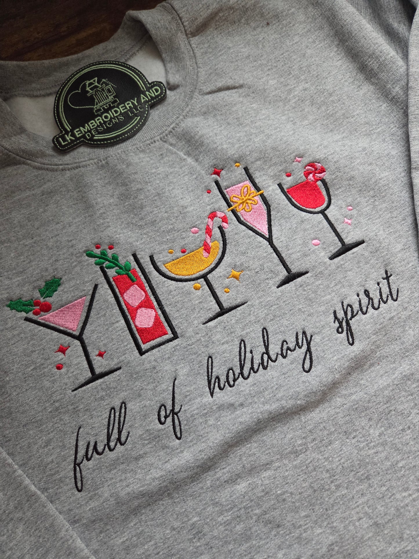 Full of Holiday Spirit Embroidered Crewneck Sweatshirt