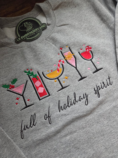 Full of Holiday Spirit Embroidered Crewneck Sweatshirt