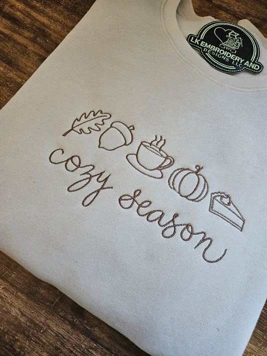 Cozy Season Embroidered Sweatshirt - Bella Canvas