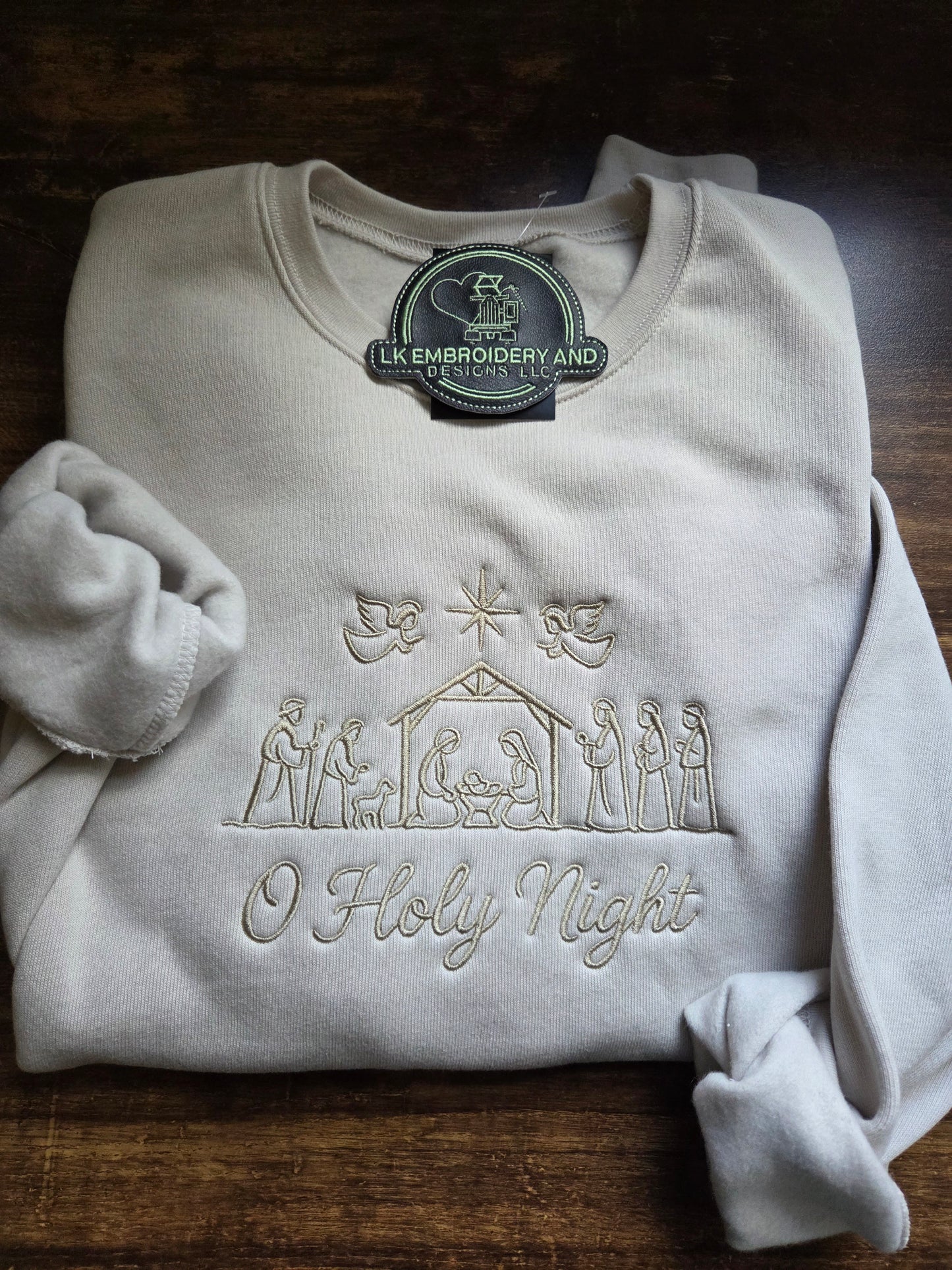 O Holy Night Embroidered Crewneck Sweatshirt
