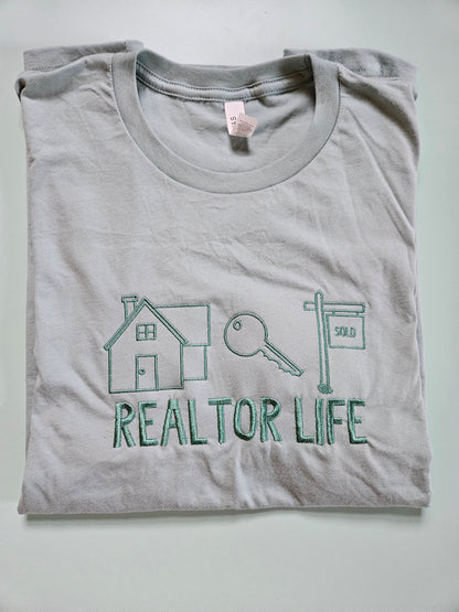Realtor Life Embroidered TShirt - Comfort Colors