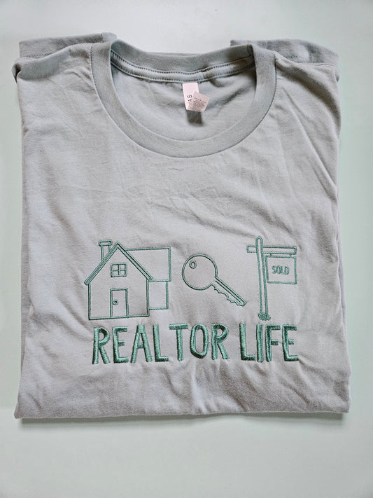 Realtor Life Embroidered TShirt - Comfort Colors