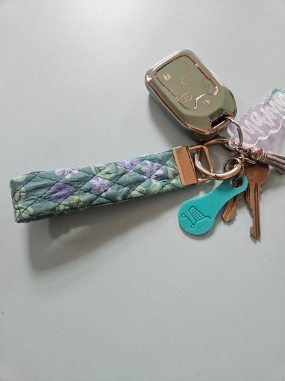 Green Floral Keyfob Wristlet
