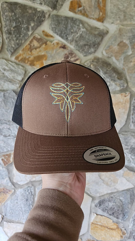 Western Scroll Boot Stitch Trucker Hat