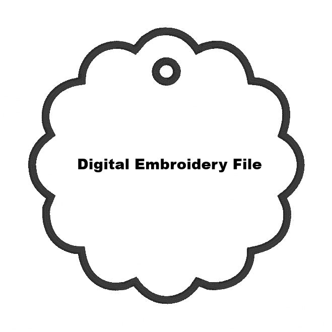 DIGITAL FILE Scalloped Circle Banner Embroidery File  -3 sizes -  Machine Embroidery - Digital Download