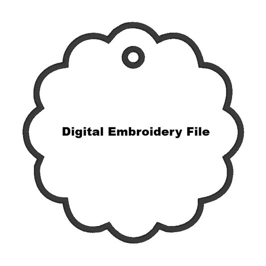 DIGITAL FILE Scalloped Circle Banner Embroidery File  -3 sizes -  Machine Embroidery - Digital Download