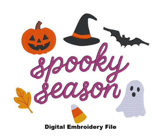 DIGITAL FILE Spooky Season Embroidery File  -  Machine Embroidery - Digital Download