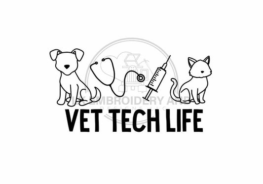 DIGITAL DOWNLOAD Embroidery File Vet Tech Life