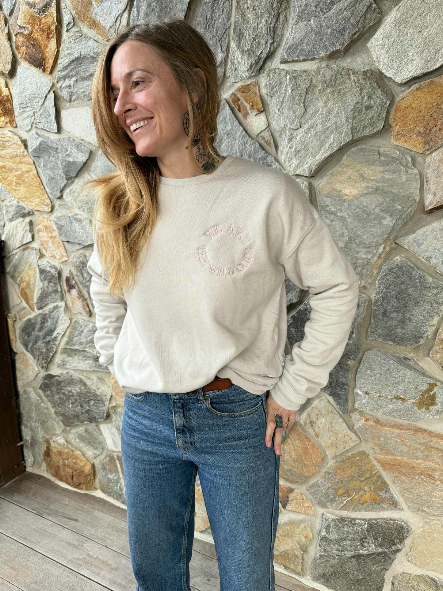 We Are The Wild Ones Women's Embroidered Crewneck Sweatshirt